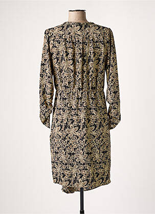 Robe mi-longue imprimé fantaisie manches longues noir SEE U SOON femme