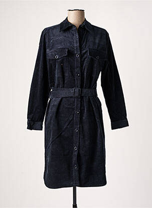 Robe mi-longue manches longues manches longues bleu LA PETITE FRANCAISE femme