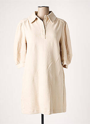 Robe courte manches 3/4 manches 3/4 beige THE KORNER femme