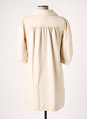 Robe courte manches 3/4 manches 3/4 beige THE KORNER femme
