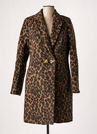Manteau long coupe cintrée sans capuche marron RINO & PELLE femme
