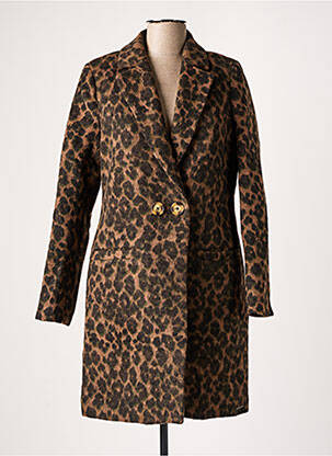 Manteau long coupe cintrée sans capuche marron RINO & PELLE femme