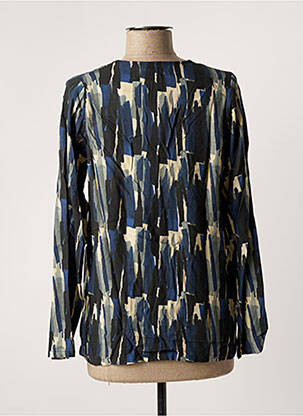 Blouse tissage popeline manches longues bleu PAN femme