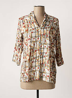 Blouse imprimé fantaisie manches 3/4 beige PAN femme