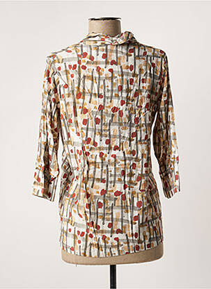 Blouse imprimé fantaisie manches 3/4 beige PAN femme