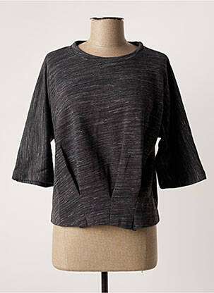 Top tissage jersey manches 3/4 gris PAN femme