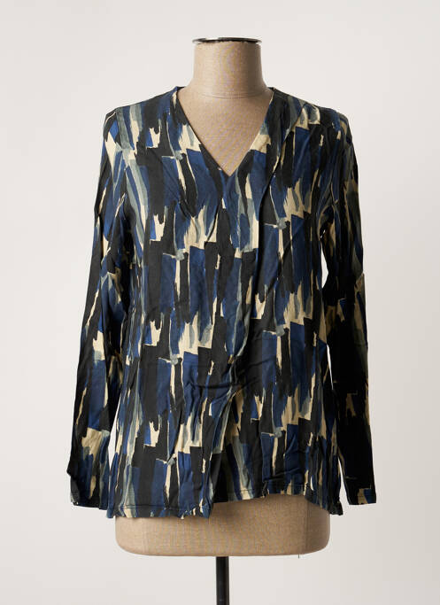 Blouse imprimé fantaisie manches longues bleu PAN femme