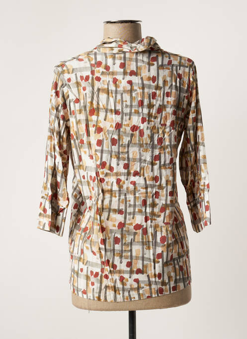 Blouse imprimé fantaisie manches 3/4 beige PAN femme