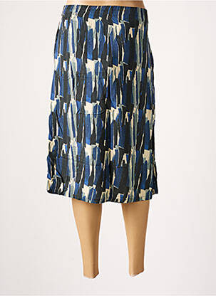 Jupe mi-longue coupe évasée bleu PAN femme