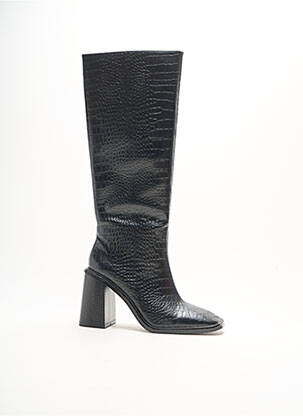 Bottes tissage satiné talon de 7 à 9cm noir VANESSA WU femme