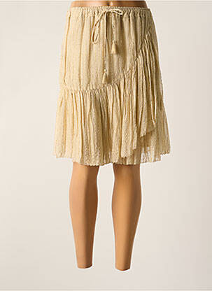 Jupe mi-longue beige LEON & HARPER femme