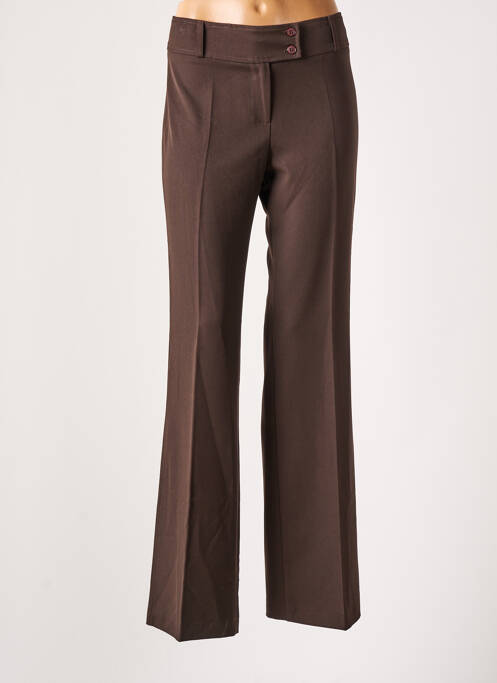 Pantalon droit marron CHIQUITA pour femme