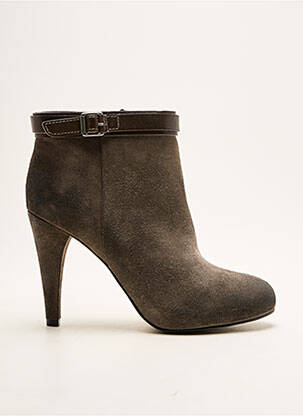 Bottines/boots tissage satiné talon haut de 10cm et plus gris ASH femme