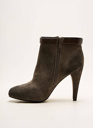 Bottines/boots tissage satiné talon haut de 10cm et plus gris ASH femme