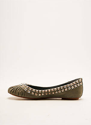 Ballerines matière lisse talon plat jusqu'à 3cm vert ASH femme