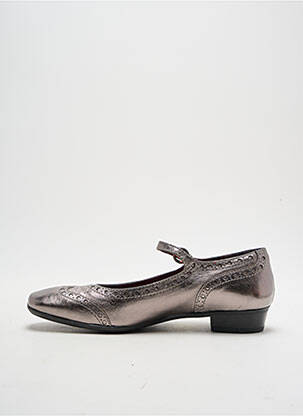 Ballerines matière lisse talon plat jusqu'à 3cm gris PONS QUINTANA femme