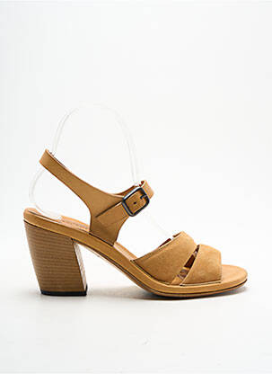 Sandales/nu pieds tissage satiné talon de 7 à 9cm beige PANTANETTI femme