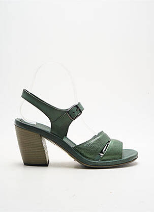 Sandales/nu pieds matière lisse talon de 7 à 9cm vert PANTANETTI femme