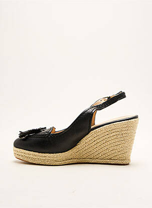 Espadrilles tissage satiné talon de 7 à 9cm noir BRUNO PREMI femme