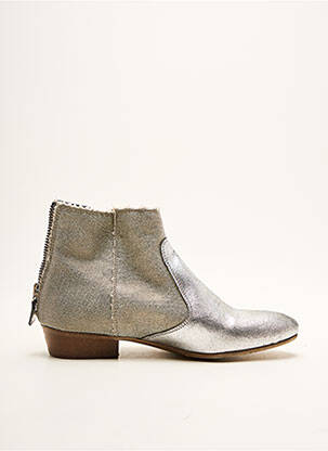 Bottines/boots cubain talon plat jusqu'à 3cm argent MELINE femme