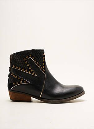 Bottines/boots tissage satiné talon plat jusqu'à 3cm noir ALIWELL femme