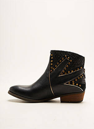 Bottines/boots tissage satiné talon plat jusqu'à 3cm noir ALIWELL femme