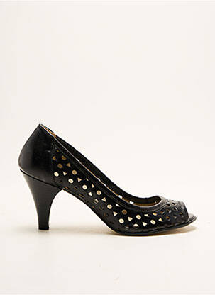 Escarpins tissage satiné talon de 4 à 6cm noir NOE femme