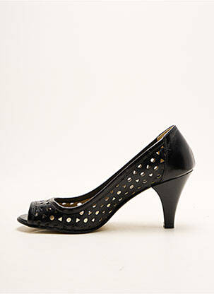 Escarpins tissage satiné talon de 4 à 6cm noir NOE femme