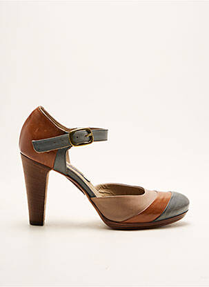 Sandales/nu pieds matière lisse talon de 7 à 9cm bleu ALBERTO FERMANI femme