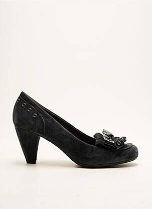 Escarpins nubuck talon de 4 à 6cm bleu JANET & JANET femme