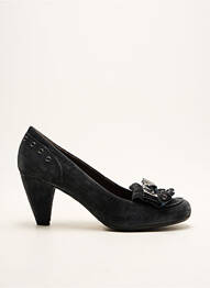 Escarpins tissage satiné talon de 4 à 6cm bleu JANET & JANET femme