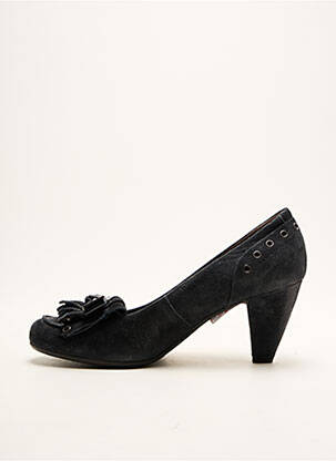 Escarpins nubuck talon de 4 à 6cm bleu JANET & JANET femme