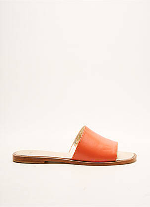 Mules/sabots matière lisse talon plat jusqu'à 3cm orange NIMAL femme