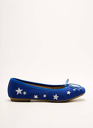Ballerines tissage satiné talon plat jusqu'à 3cm bleu MELINE femme