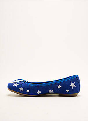 Ballerines tissage satiné talon plat jusqu'à 3cm bleu MELINE femme