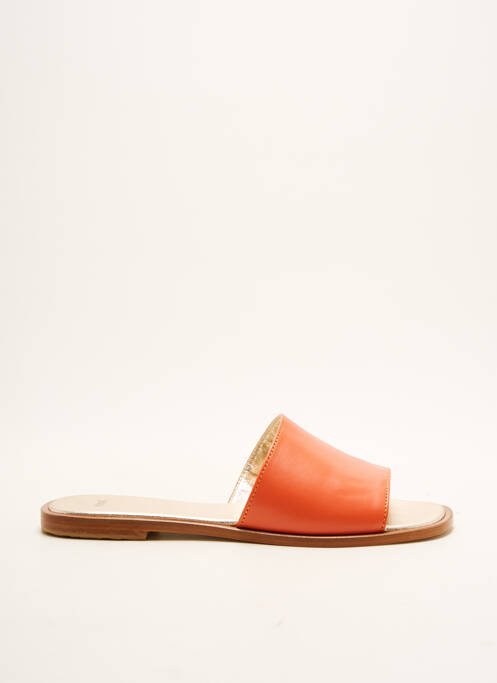 Mules/sabots matière lisse talon plat jusqu'à 3cm orange NIMAL femme