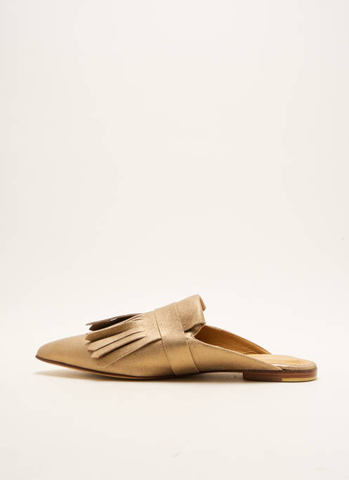 Mules/sabots matière lisse talon plat jusqu'à 3cm or POMME D'OR femme