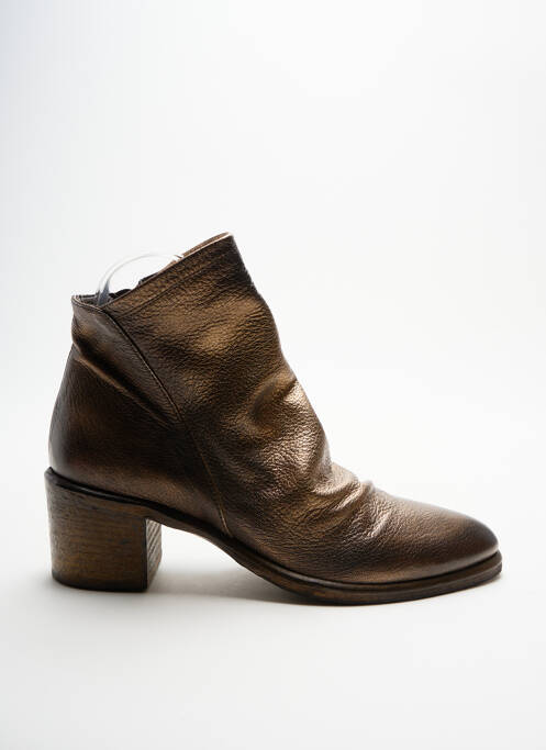 Bottines/boots matière lisse talon de 4 à 6cm marron STRATEGIA femme