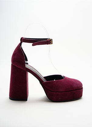 Escarpins nubuck talon haut de 10cm et plus violet BRUNO PREMI femme