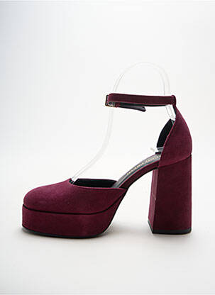 Escarpins nubuck talon haut de 10cm et plus violet BRUNO PREMI femme