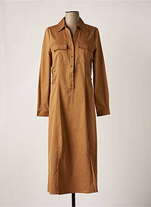 Robe mi-longue manches longues manches longues beige B.YOUNG femme