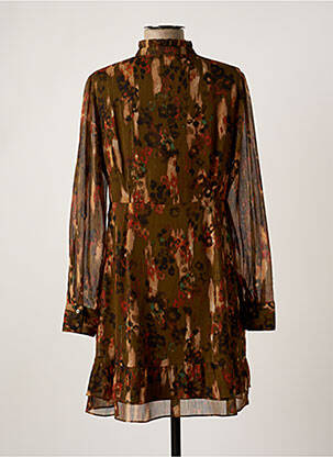 Robe courte coupe évasée manches longues vert LPB femme