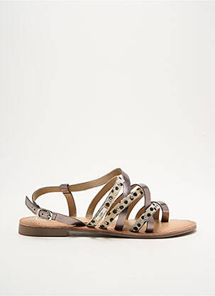 Sandales/nu pieds chiquet talon plat jusqu'à 3cm argent LES P'TITES BOMBES femme