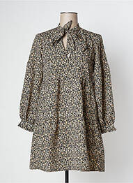 Robe courte coupe évasée manches longues noir KAPORAL femme