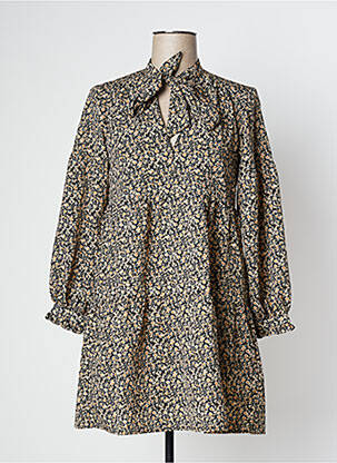 Robe courte coupe évasée manches longues noir KAPORAL femme