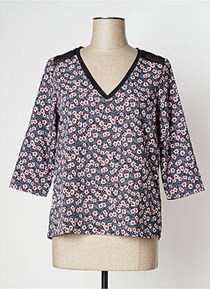 Blouse imprimé fleurs manches 3/4 noir KAPORAL femme