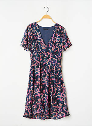 Robe mi-longue imprimé fantaisie manches courtes bleu GUESS femme
