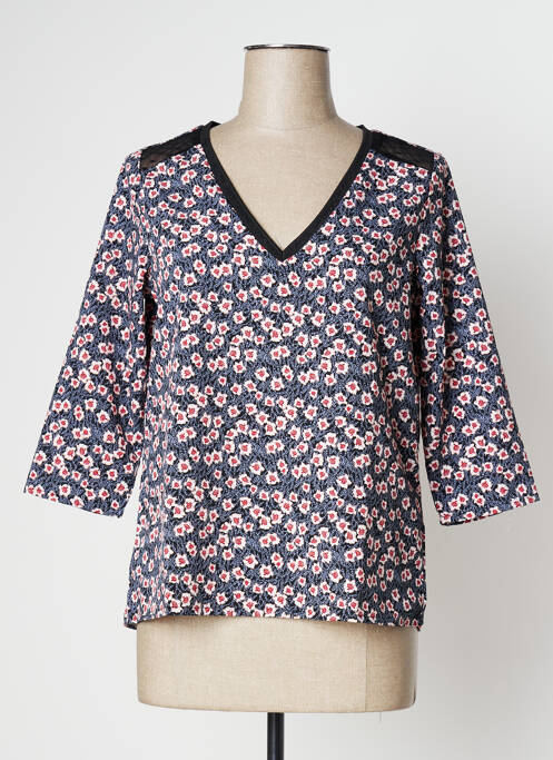 Blouse imprimé fleurs manches 3/4 noir KAPORAL femme