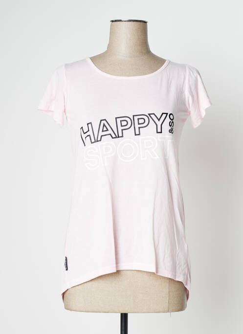 T-shirt rose HAPPY pour femme