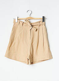 Short fermeture zippée sous rabat avec crochet taille haute beige GUESS femme